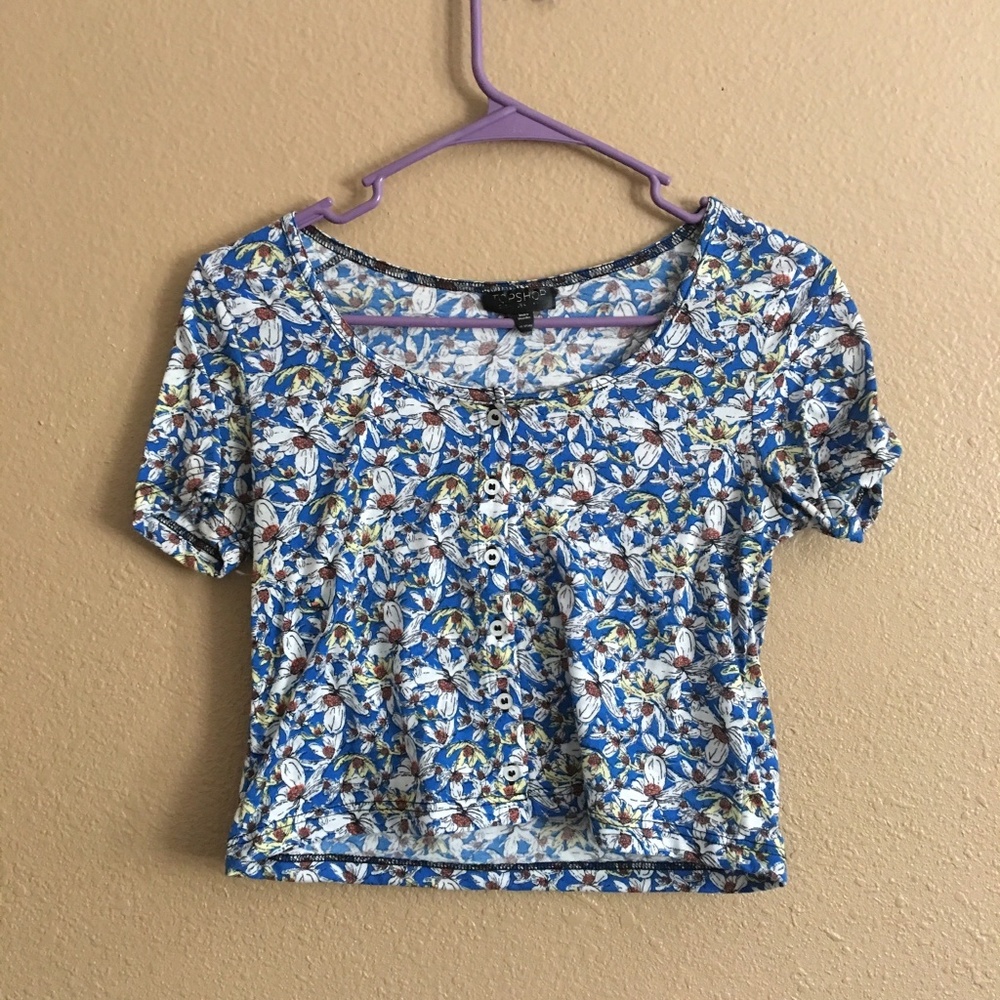 Topshop Daisy Blue Crop Top